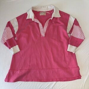 Free People We the Free Clean Prep Polo Pullover